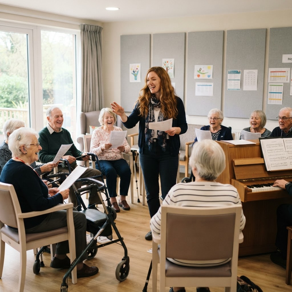 Inclusive music workshop with participants at a day centre